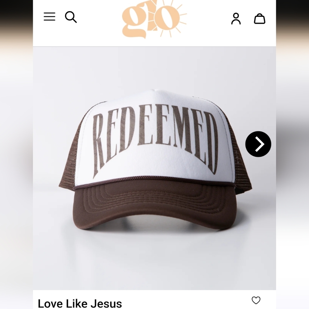 GLO Redeemed Trucker Hat In Brown & White. New In Original Packaging.
